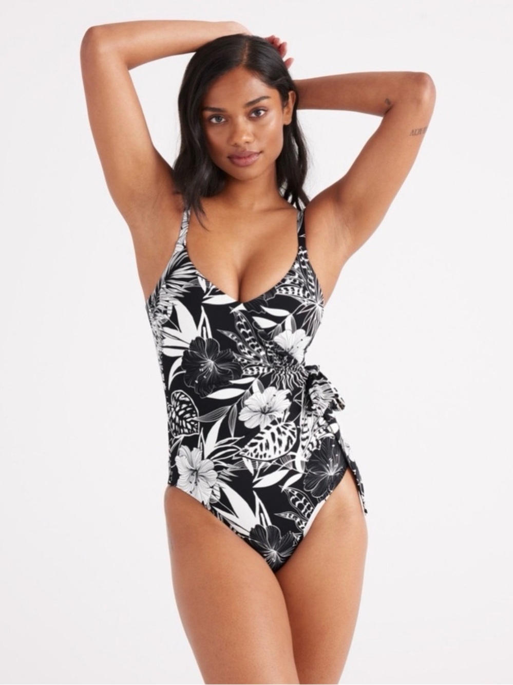 Knix - Leakproof Side-Tie One Piece Swimsuit - Hibiscus Heat - like new